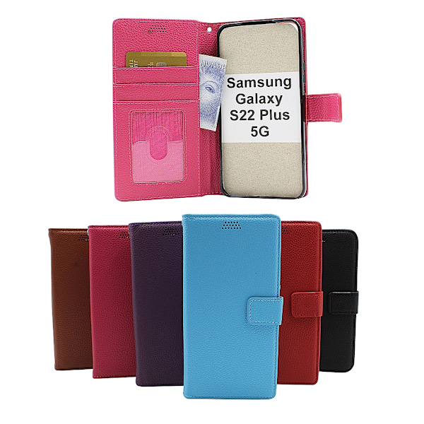 New Standcase Wallet Samsung Galaxy S22 Plus 5G Ljusblå