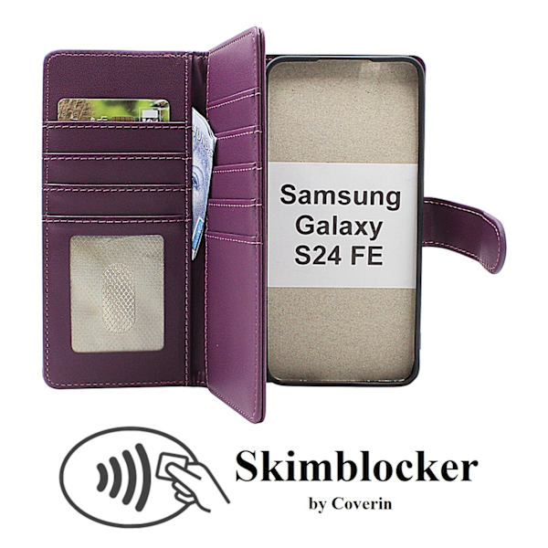 Skimblocker Samsung Galaxy S24 FE XL Plånboksfodral Svart