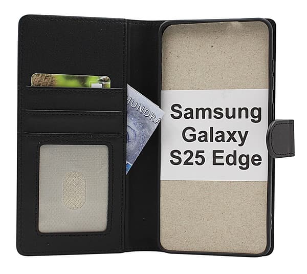 Skimblocker Samsung Galaxy S25 Edge Plånboksfodral Brandy