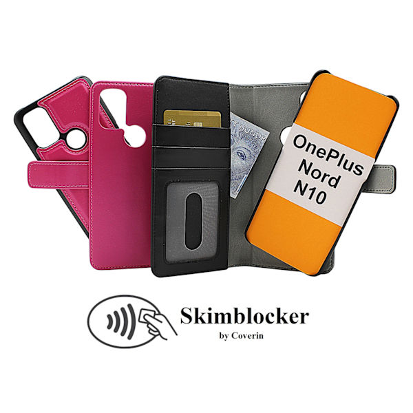 Skimblocker Magnet Fodral OnePlus Nord N10 Hotpink