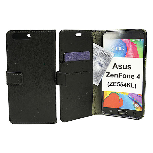Standcase Wallet Asus ZenFone 4 (ZE554KL) Svart