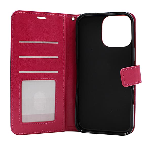 Crazy Horse iPhone 16 Pro Max Plånboksfodral Hotpink
