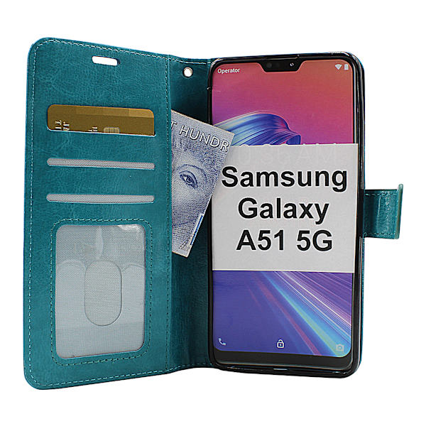Crazy Horse Wallet Samsung Galaxy A51 5G (A516B/DS) (Svart) Grön