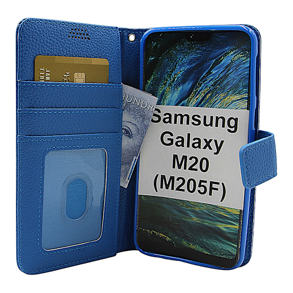 New Standcase Wallet Samsung Galaxy M20 (M205F) Blå