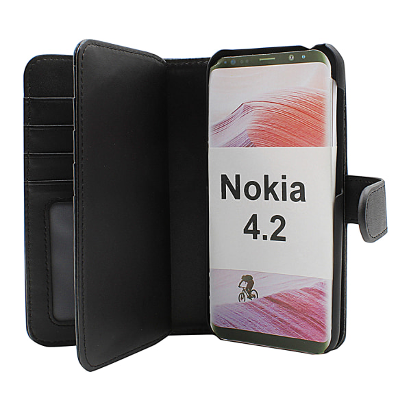 Skimblocker XL Magnet Wallet Nokia 4.2 (Svart)