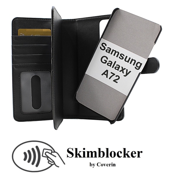 Skimblocker XL Magnet Fodral Samsung Galaxy A72 Svart