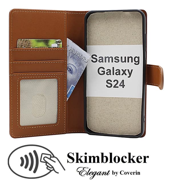 Skimblocker Samsung Galaxy S24 5G Plånboksfodral Happy Cherry