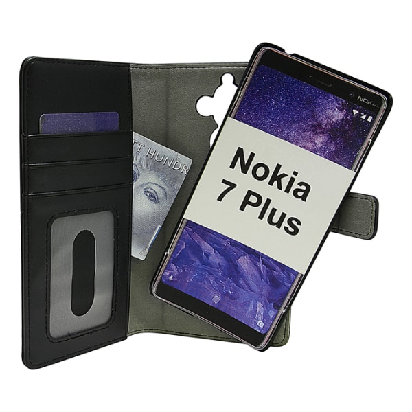 Magnet Wallet Nokia 7 Plus Svart