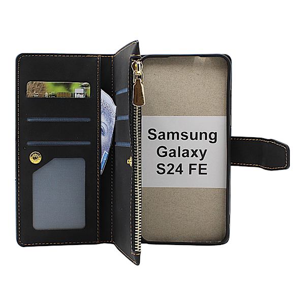 XL Samsung Galaxy S24 FE Lyx Plånboksfodral Svart