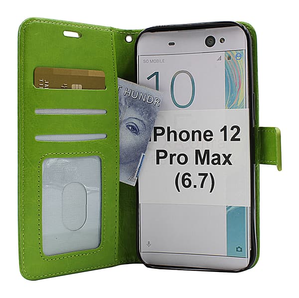Crazy Horse Wallet iPhone 12 Pro Max (6.7) (Svart) Röd