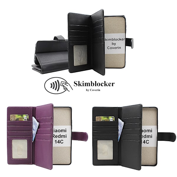 Skimblocker Xiaomi Redmi 14C XL Plånboksfodral Svart