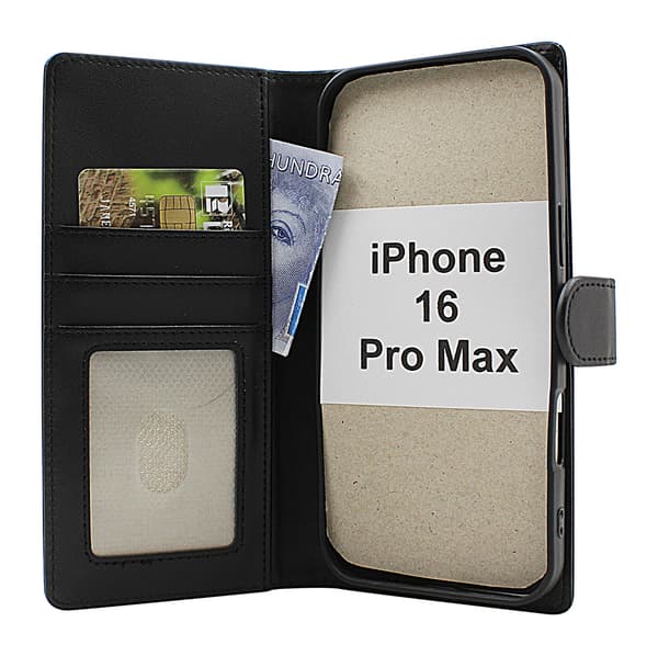Skimblocker iPhone 16 Pro Max Plånboksfodral Brun