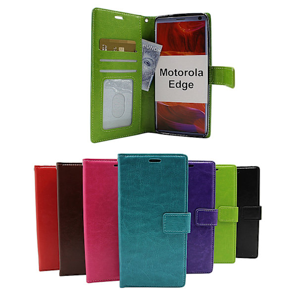 Crazy Horse Wallet Motorola Edge (Svart) Svart