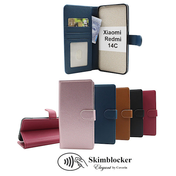 Skimblocker Xiaomi Redmi 14C Plånboksfodral Svart