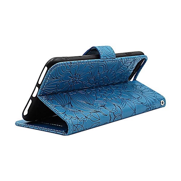 Flower Standcase Wallet iPhone 6 Plus / 7 Plus / 8 Plus Blå
