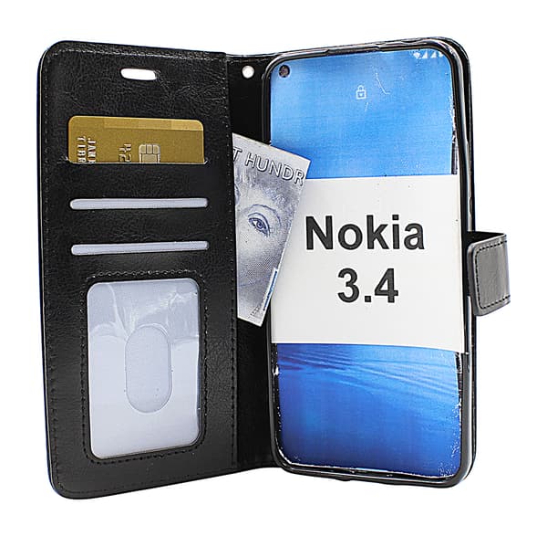 Crazy Horse Wallet Nokia 3.4 Grön