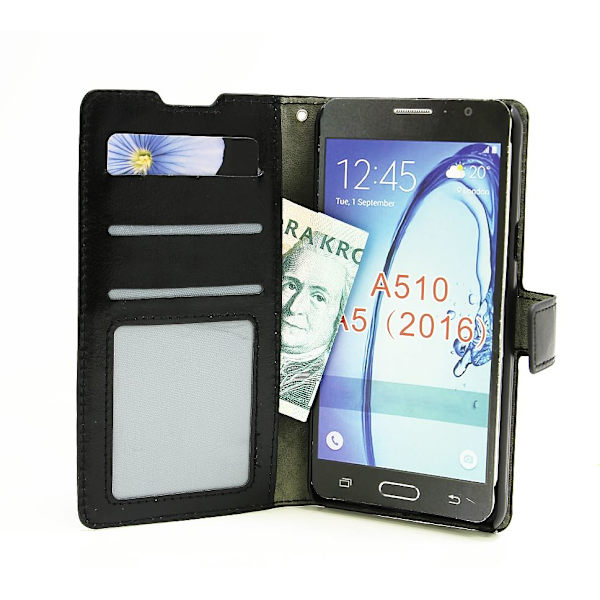 Crazy Horse Wallet Samsung Galaxy A5 2016 (A510F) Svart