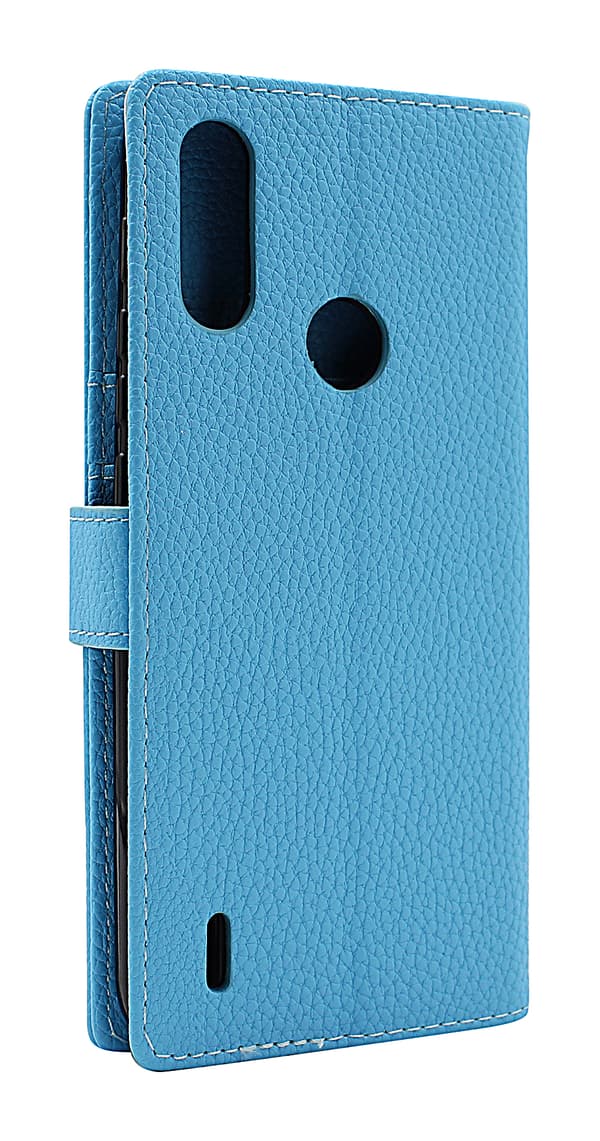 New Standcase Wallet Motorola Moto E7i Power Ljusblå