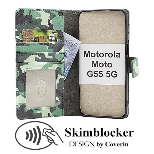 Skimblocker Motorola Moto G55 5G Plånboksfodral Design