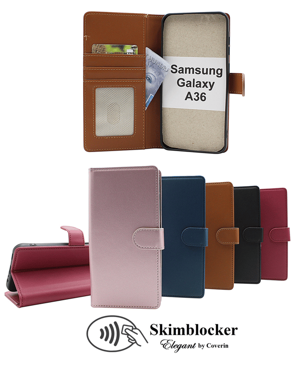 Skimblocker Samsung Galaxy A36 Plånboksfodral Glitter Pink