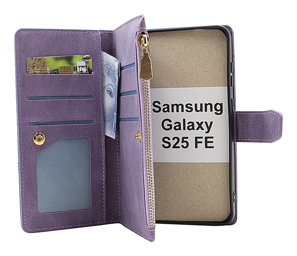 XL Samsung Galaxy S25 FE Lyx Plånboksfodral Mörkblå