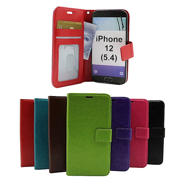 Crazy Horse Wallet iPhone 12 (5.4) (Svart) Brun