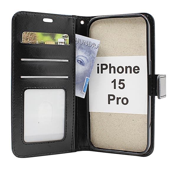 Crazy Horse Wallet iPhone 15 Pro Hotpink