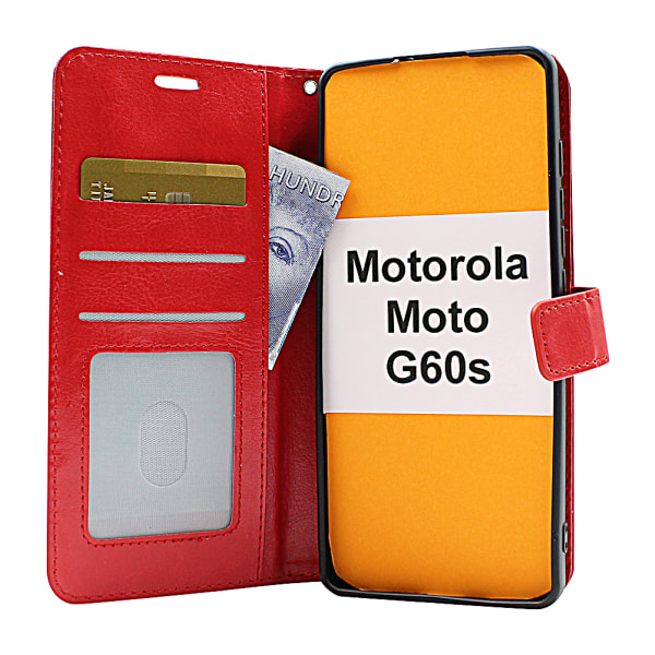 Crazy Horse Wallet Motorola Moto G60s Röd