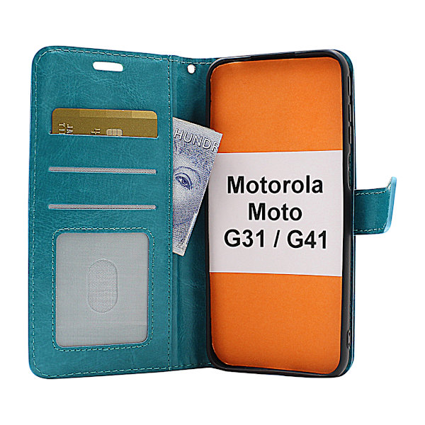 Crazy Horse Wallet Motorola Moto G31/G41 Grön
