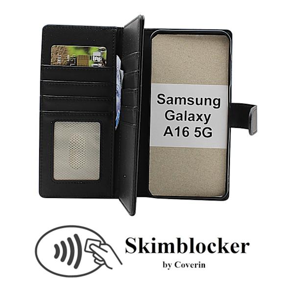 Skimblocker Samsung Galaxy A16 / A16 5G XL Plånboksfodral Mörklila