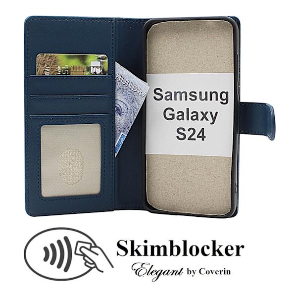 Skimblocker Samsung Galaxy S24 5G Plånboksfodral Petrol