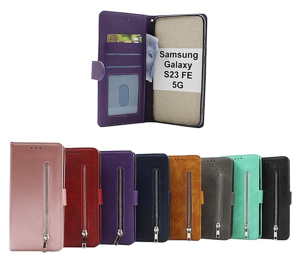 Zipper Standcase Wallet Samsung Galaxy S23 FE 5G Aqua