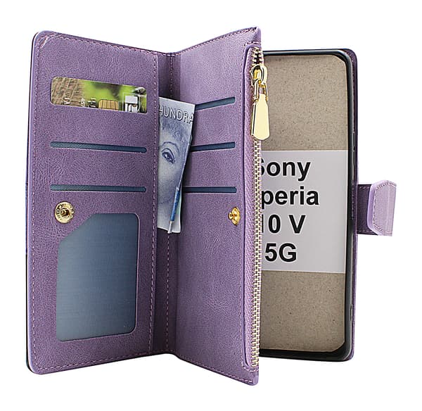 XL Standcase Lyxfodral Sony Xperia 10 V 5G Svart