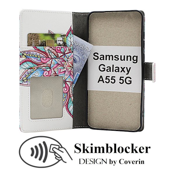 Skimblocker Samsung Galaxy A55 5G Plånboksfodral Design