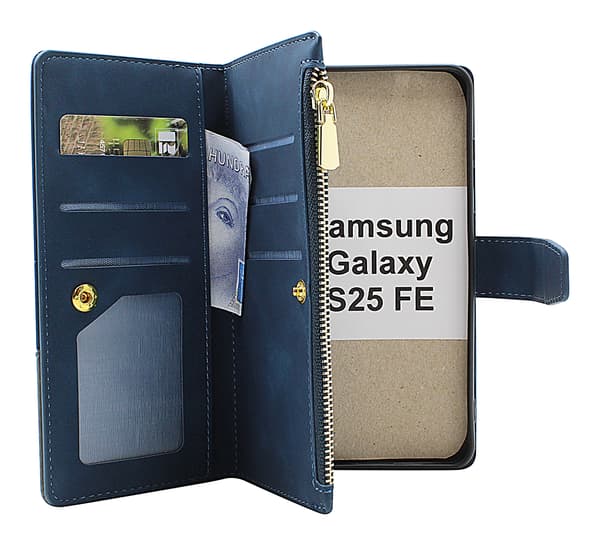 XL Samsung Galaxy S25 FE Lyx Plånboksfodral Svart