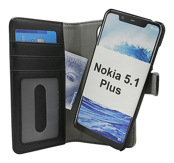 Skimblocker Magnet Wallet Nokia 5.1 Plus Svart