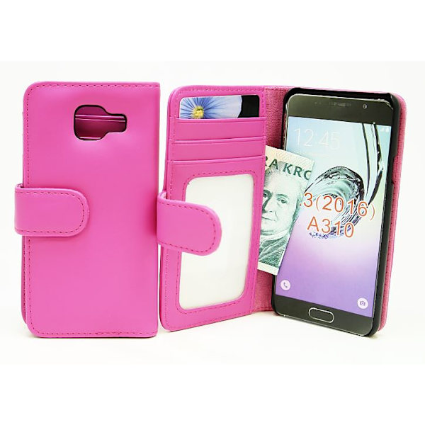 Skimblocker Plånboksfodral Samsung Galaxy A3 2016 (A310F) Hotpink