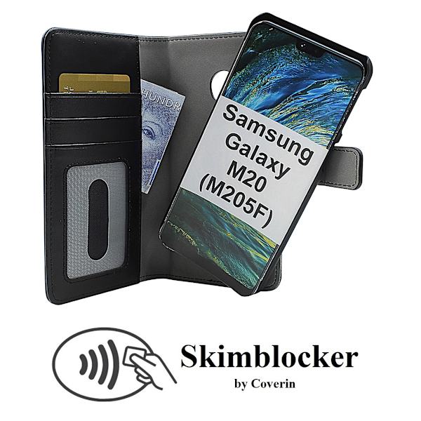 Skimblocker Magnet Wallet Samsung Galaxy M20 (M205F) Svart