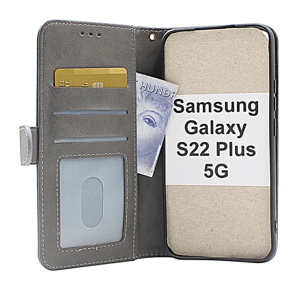 Zipper Standcase Wallet Samsung Galaxy S22 Plus 5G Brun