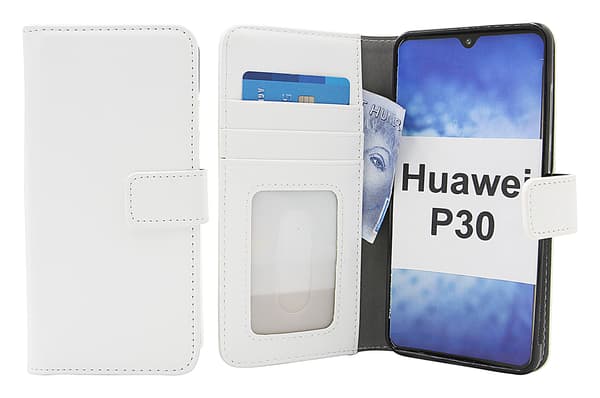 Skimblocker Magnet Wallet Huawei P30 Vit