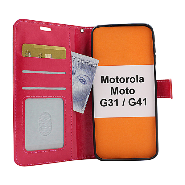 Crazy Horse Wallet Motorola Moto G31/G41 Turkos