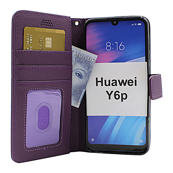 New Standcase Wallet Huawei Y6p (Svart) Hotpink