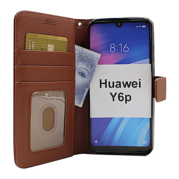 New Standcase Wallet Huawei Y6p (Svart) Hotpink
