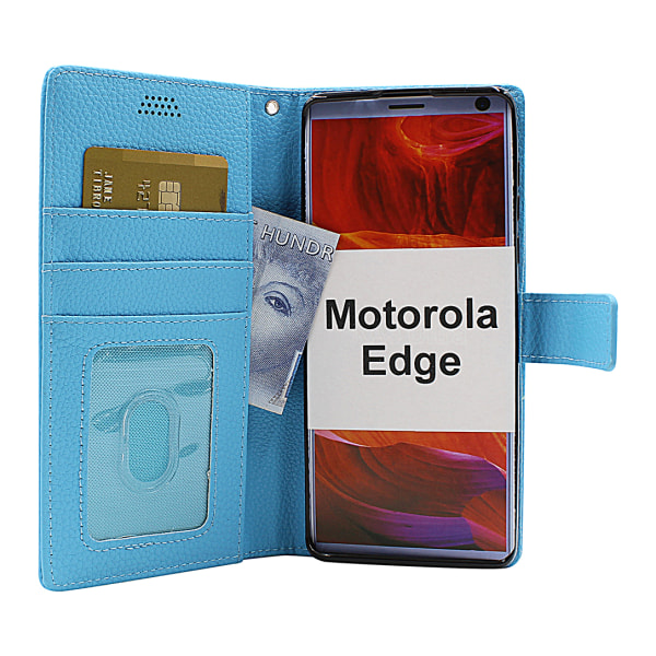 New Standcase Wallet Motorola Edge (Svart) Lila