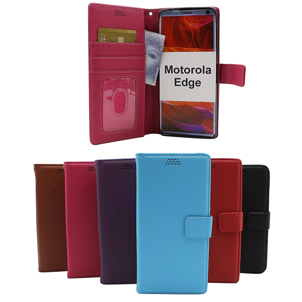 New Standcase Wallet Motorola Edge (Svart) Lila