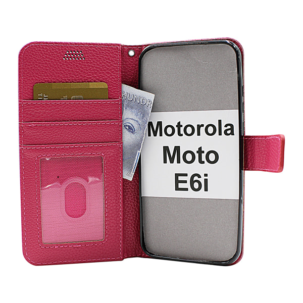 New Standcase Wallet Motorola Moto E6i Hotpink