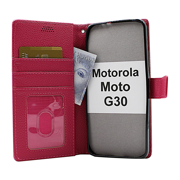 New Standcase Wallet Motorola Moto G30 Ljusblå