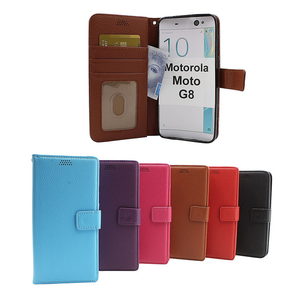 New Standcase Wallet Motorola Moto G8 Svart