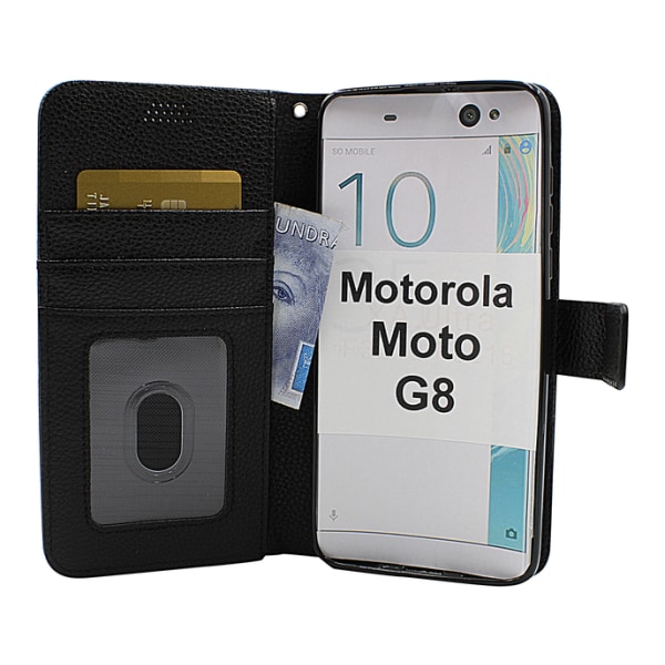 New Standcase Wallet Motorola Moto G8 Ljusblå