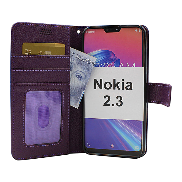 New Standcase Wallet Nokia 2.3 (Svart) Röd